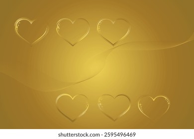 Gold heart frame. Gold heart design with sparkling stars.