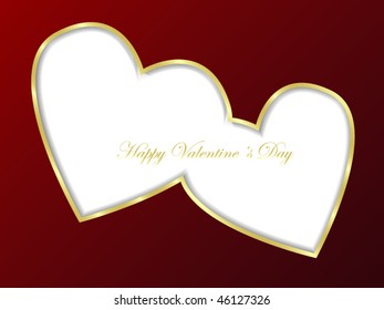 Gold heart frame with place for your text