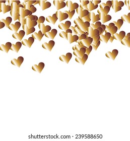 gold heart graphic design vector art
