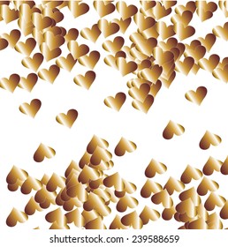 gold heart graphic design vector art
