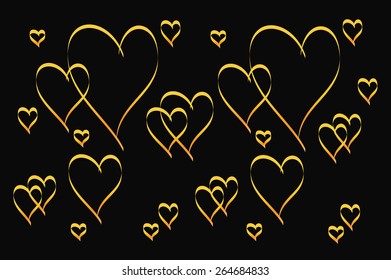 gold heart pattern design