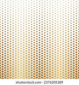 Gold heart seamless pattern. Repeating golden hearts background. Prints for design. Repeated contemporary wallpaper. Repeat printed. Geometric printing. Modern stylish printable. Vector illustration