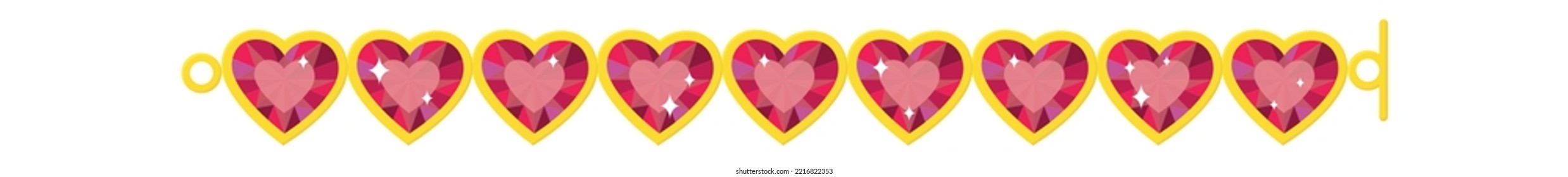 Gold heart shape diamond bracelet
