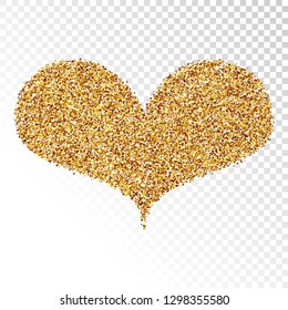 Gold heart shape. Vector illustration