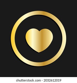 gold heart symbol on the dark background.