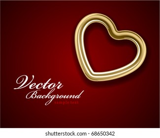Gold heart Valentine's day vector background