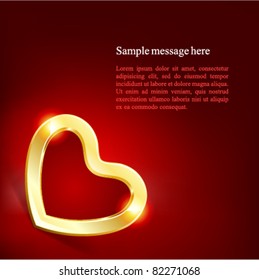 Gold heart Valentine's day vector background eps 10