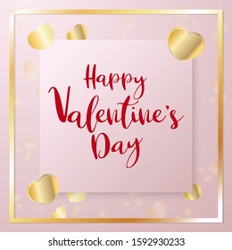 The gold heart vector image for  valentine day content.