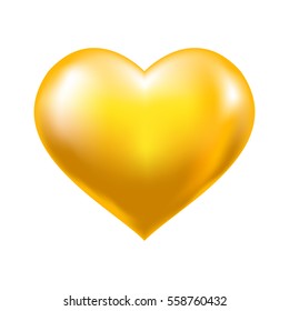 Gold Heart Vector Sign