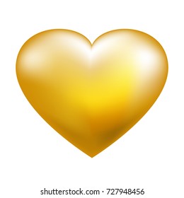 Gold heart vector sign