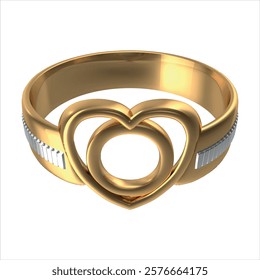 Gold Heart Wedding Ring Initial O. Vector images are produced from the tracing process