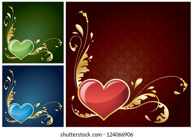 gold hearts