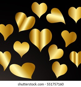 gold hearts. 