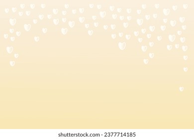 Gold hearts like confetti falling top bottom forming frame Free space design text Tender romantic background Wedding birthday Winter holidays Magenta mood Greeting card Invitation party Monochrome