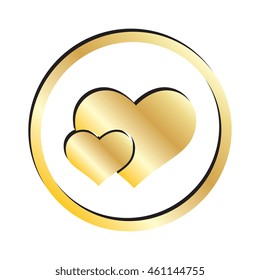 Gold Hearts Together Icon