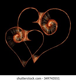 Gold hearts - vector illustration 