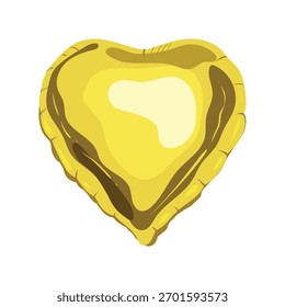 Un globo dorado en forma de corazón con un efecto 3D. Esta decoración festiva, llena de helio y hecha de papel metálico, es perfecta para cumpleaños, invitaciones de fiesta, día de San Valentín, vacaciones e incluso como
