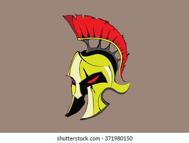 Gold helmet spartan., vector eps10