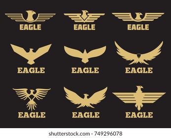 Golden Eagle Logo On Black Background Images Stock Photos Vectors Shutterstock