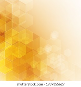 Gold hexagon background. layout for advertising