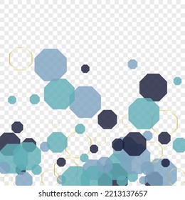 Gold Hexagon Background Transparent Vector. Line Communication Template. Web Mosaic. Gray Honeycomb Science. Cell Illustration.