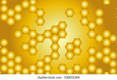 Gold hexagon mosaic abstract
