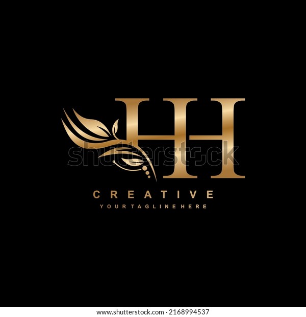 Gold Hh Letter Logo Design Luxurious Stock Vector (Royalty Free ...