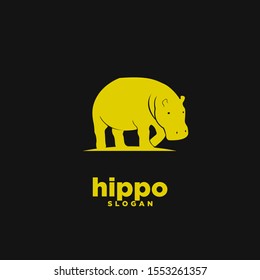 Gold hippo logo icon design vector illustration