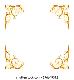 Gold holiday frame isolated