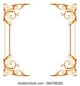 Gold holiday frame isoleted