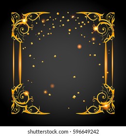 Gold holiday posh frame