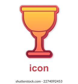 Gold Holy grail or chalice icon isolated on white background. Christian chalice. Christianity icon.  Vector