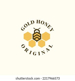 vector del logotipo de la abeja dorada 