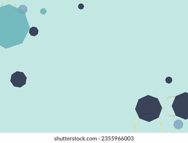 Gold Honeycomb Background Blue Vector. Atom Medicine Mosaic. Web Backdrop. Dark Blue Polygon Abstract. Line Design.