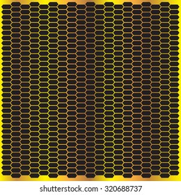 Gold honeycomb mesh illustration vector for design industrial background.