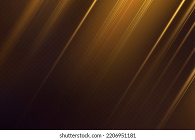 Gold horizontal lens flares pack. Laser beams, horizontal light rays. Glow transparent vector light effect set, explosion, shine, spark, solar flare.