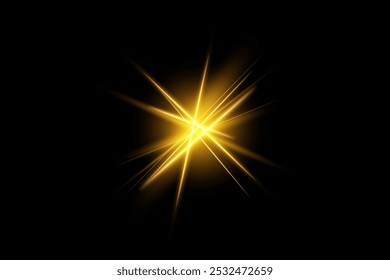 Pacote de clarões de lente horizontal dourado. Feixes de laser, raios de luz horizontais. Lindo clarões de luz. Listras brilhantes no plano de fundo claro. Png de linha de ouro leve de efeito de coleção.	