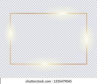 Gold horizontal rectangle frame, golden border, vector framework, banner, metal glowing thin lines.  Geometric shape forms. 