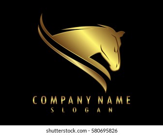 Gold horse logo