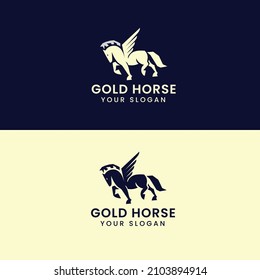 Plantilla de logotipo del caballo de oro adecuada para empresas y nombres de productos