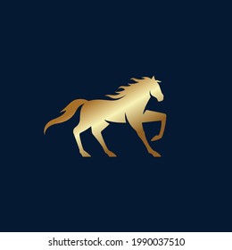 Logo für goldenes Pferd, Vektordesign-Logo