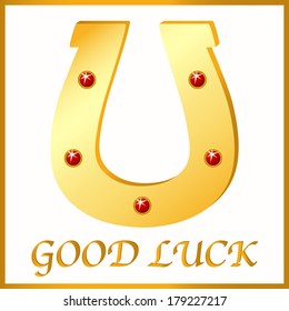 Gold horseshoe for good luck 