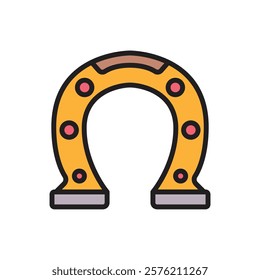 Gold Horseshoe Icon Vector Illustration