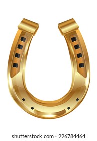 Gold Horseshoe isolated on white