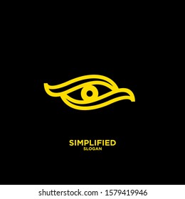 gold Horus one eye logo icon design vector illustration