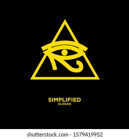 gold Horus one eye logo icon design vector illustration