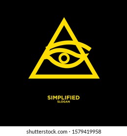 gold Horus one eye logo icon design vector illustration