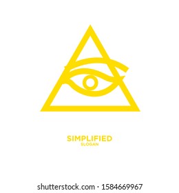 gold Horus one eye logo icon design vector illustration