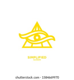 gold Horus one eye logo icon design vector illustration
