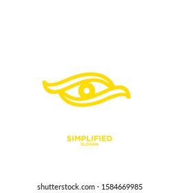 gold Horus one eye logo icon design vector illustration
